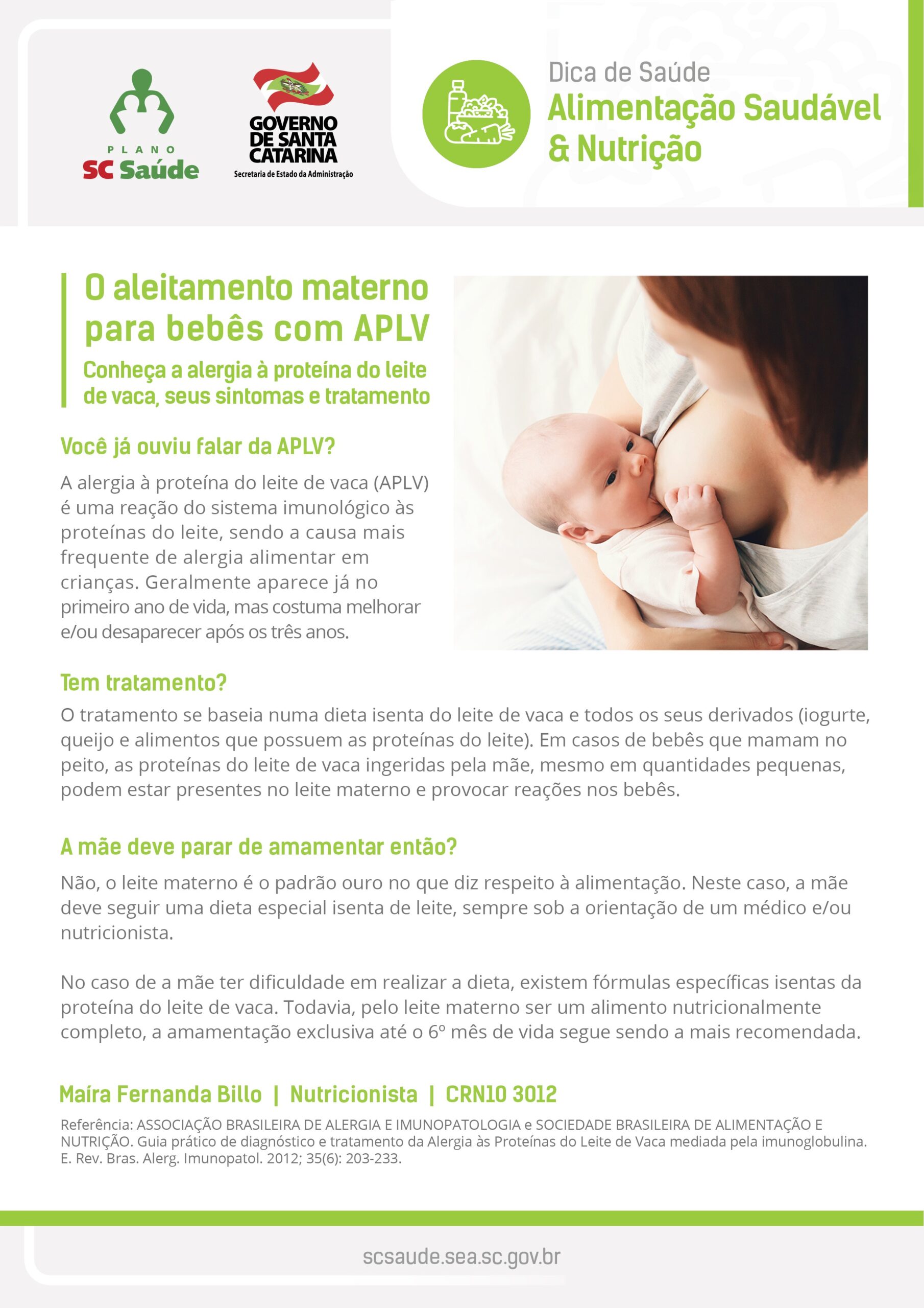 O aleitamento materno para bebês com APLV
