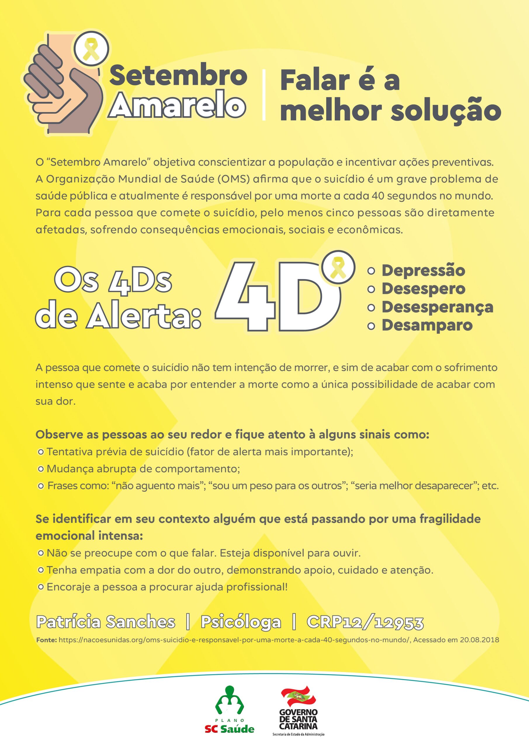 Setembro Amarelo – Falar é a melhor solução