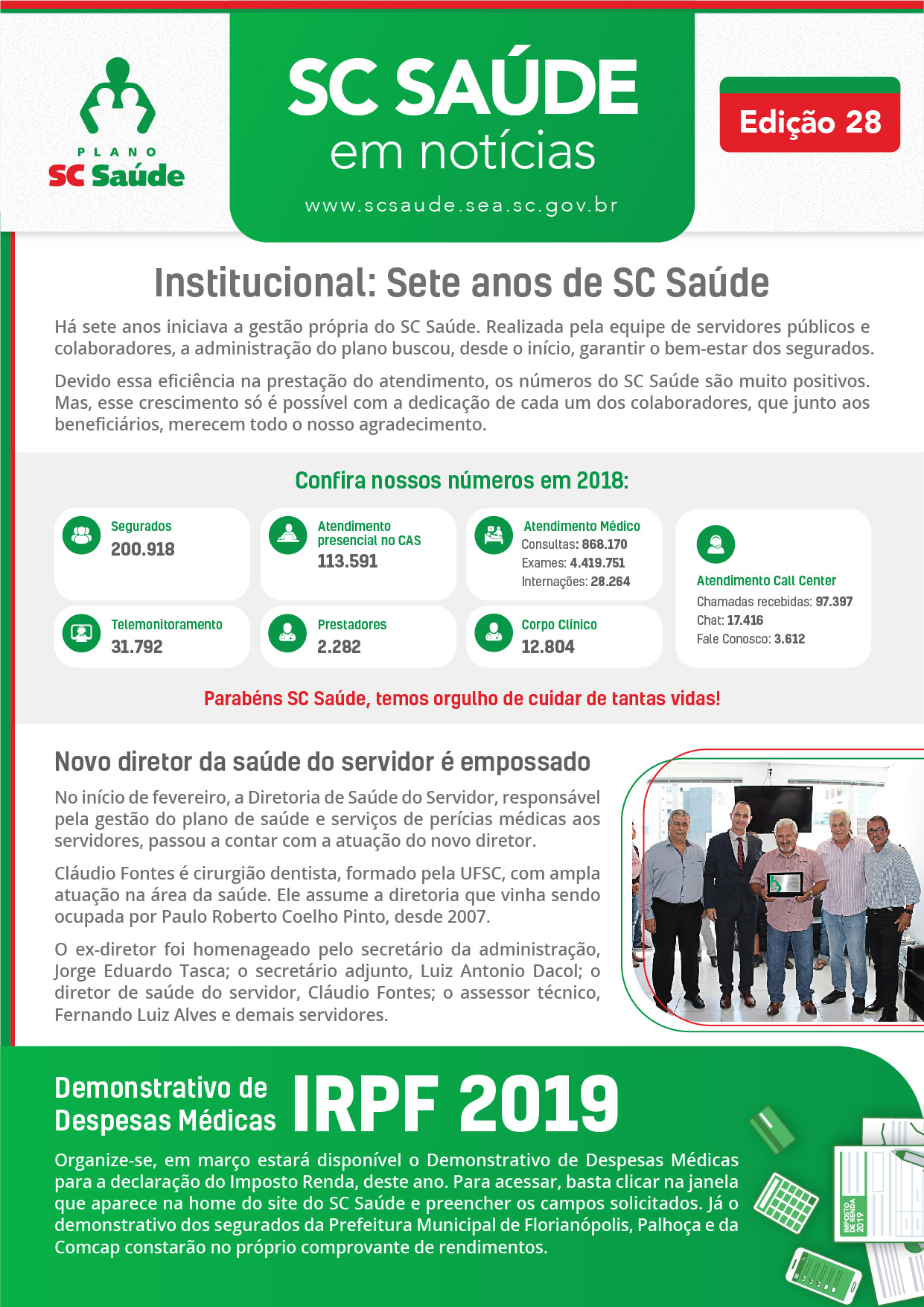 Edição 28 – Institucional: Sete anos de SC Saúde