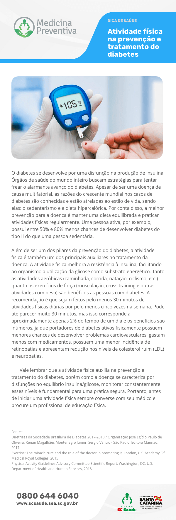 Atividade física na prevenção e tratamento do diabetes
