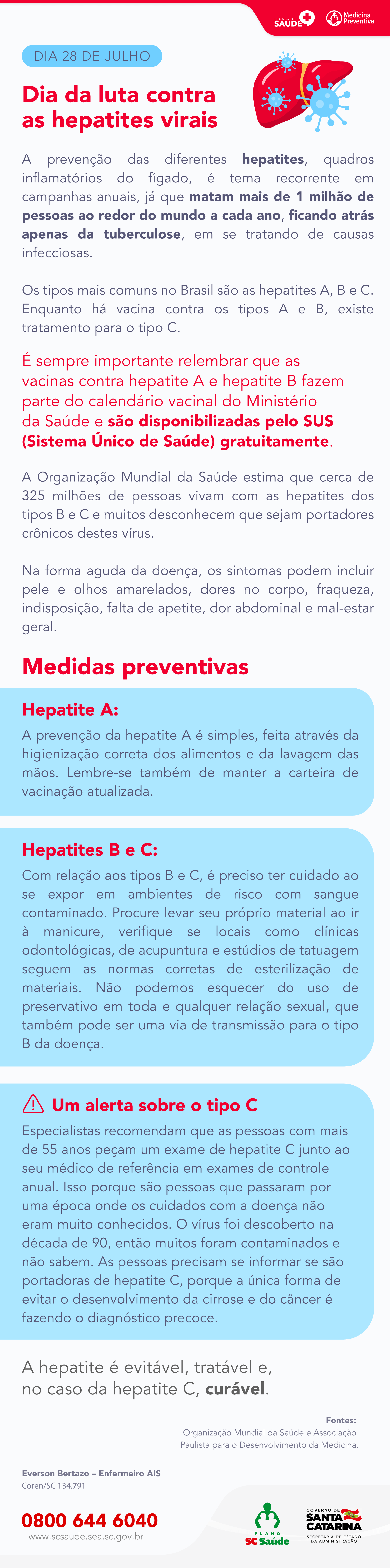28 de Julho – Dia da Luta Contra as Hepatites Virais