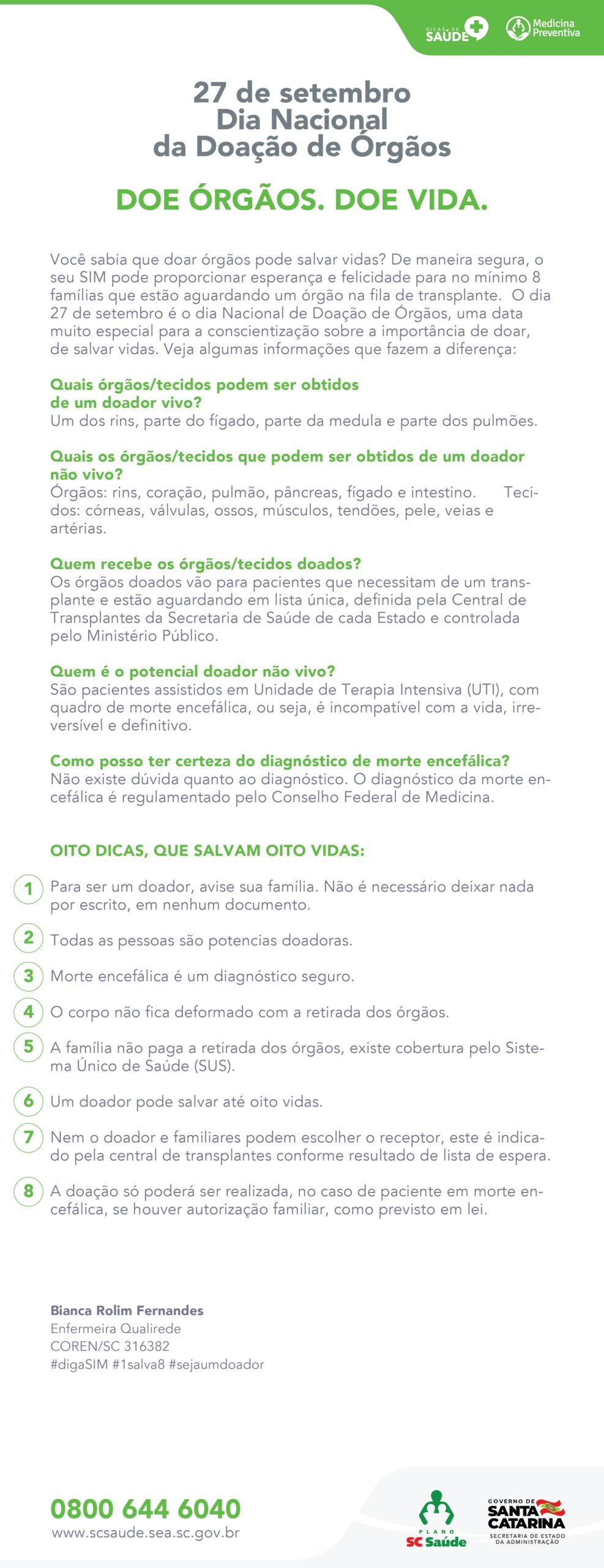 Doe órgãos. Doe vida!