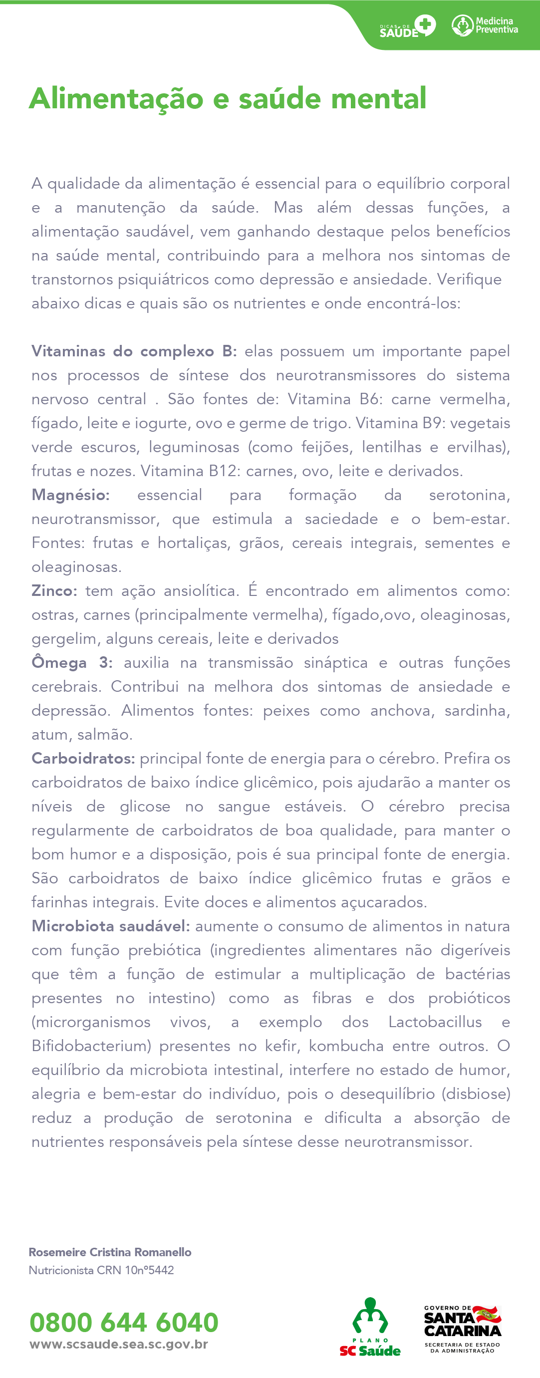 Alimentação e Saúde Mental