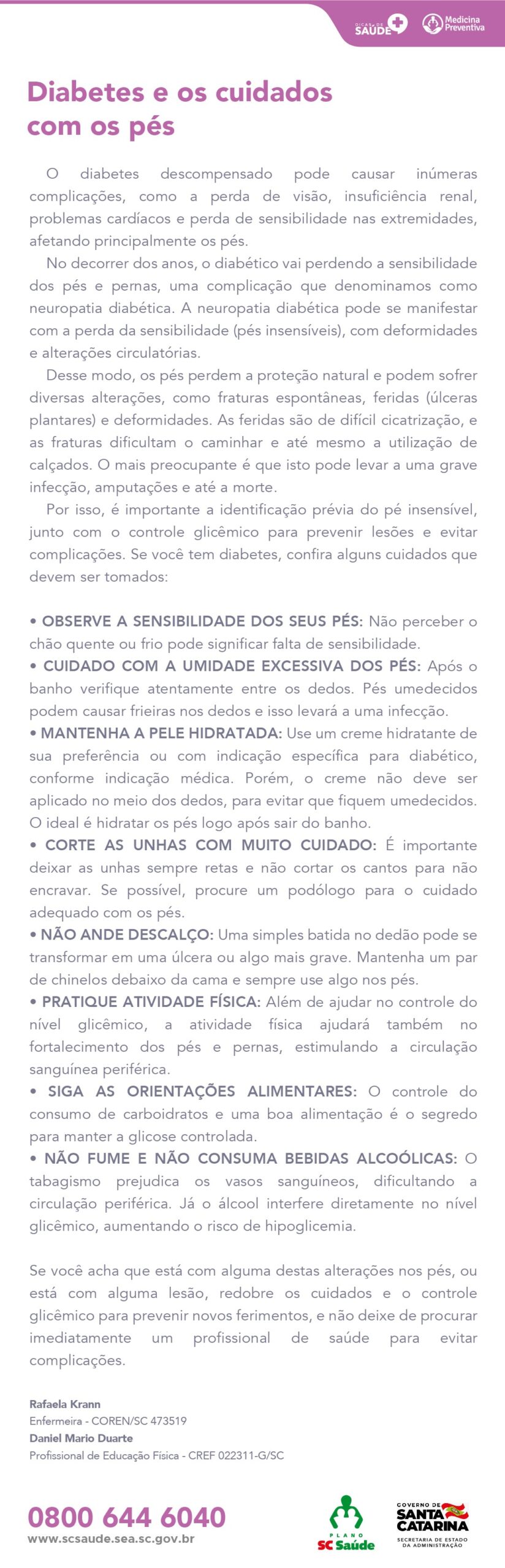 Diabetes e os Cuidados com os Pés