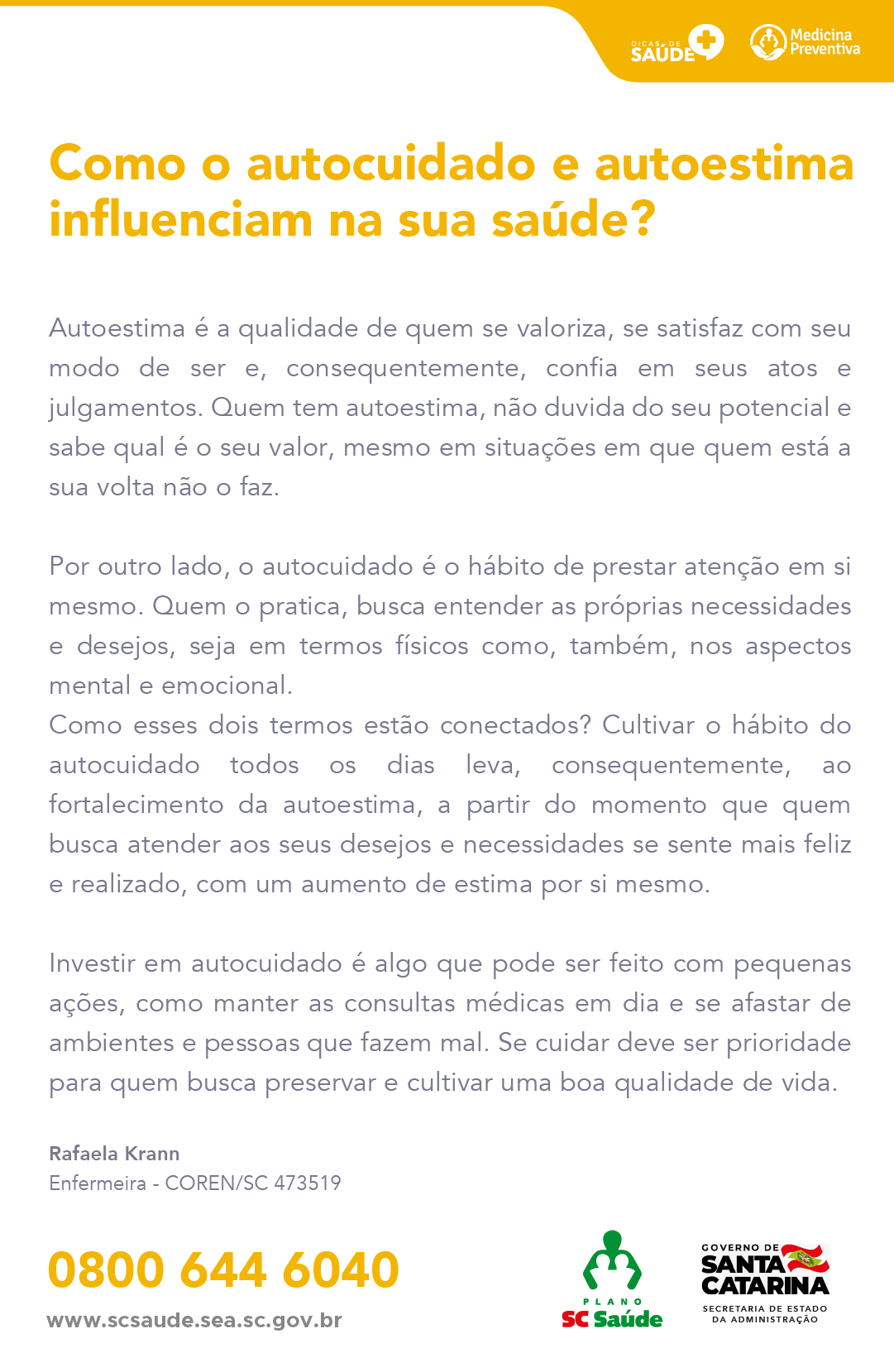 Como o autocuidado e autoestima influenciam na sua saúde?