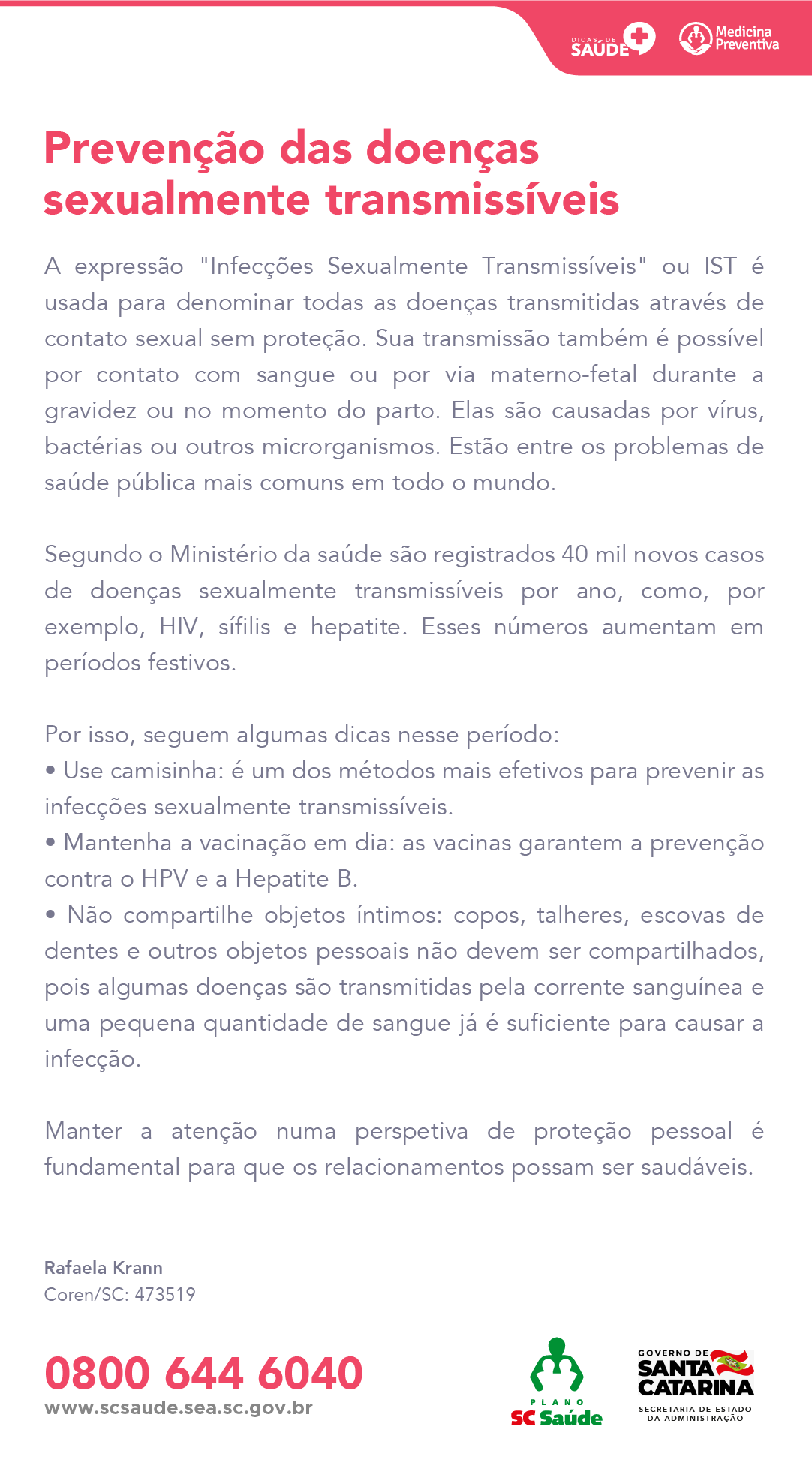 Prevenção de infecções sexualmente transmissíveis