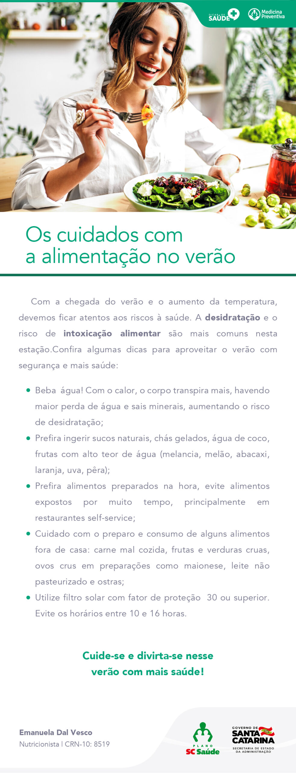 Os cuidados com a alimentação no verão