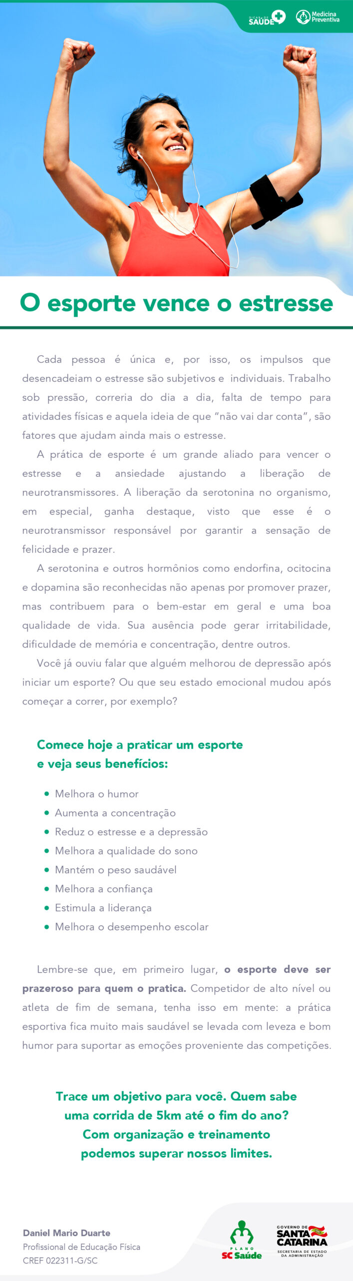 O esporte vence o estresse