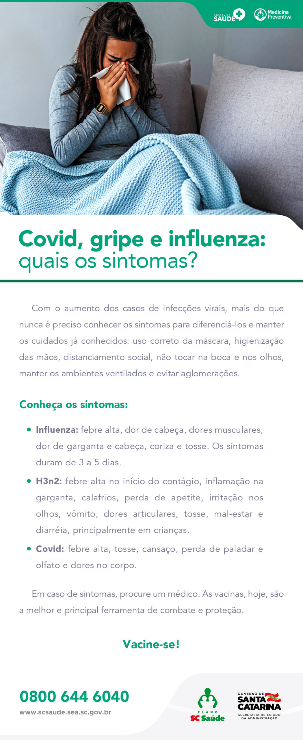 Covid, gripe e influenza: quais os sintomas?