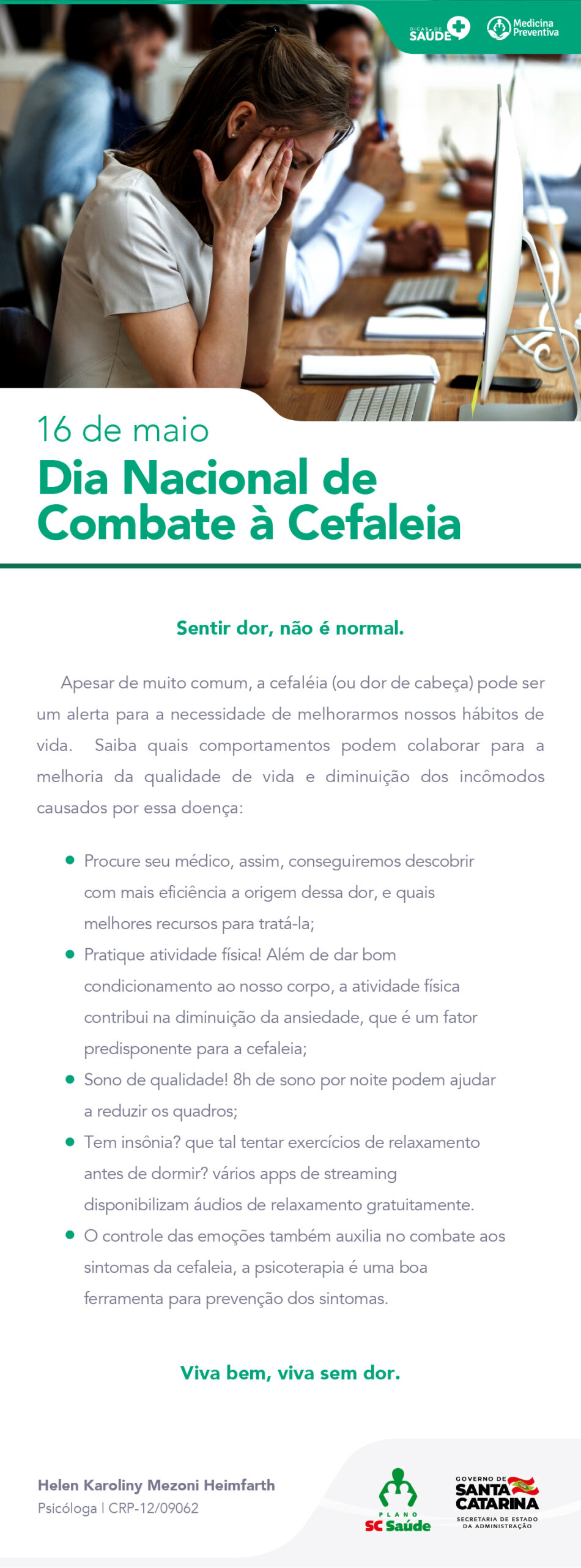 Dia nacional de combate à cefaleia