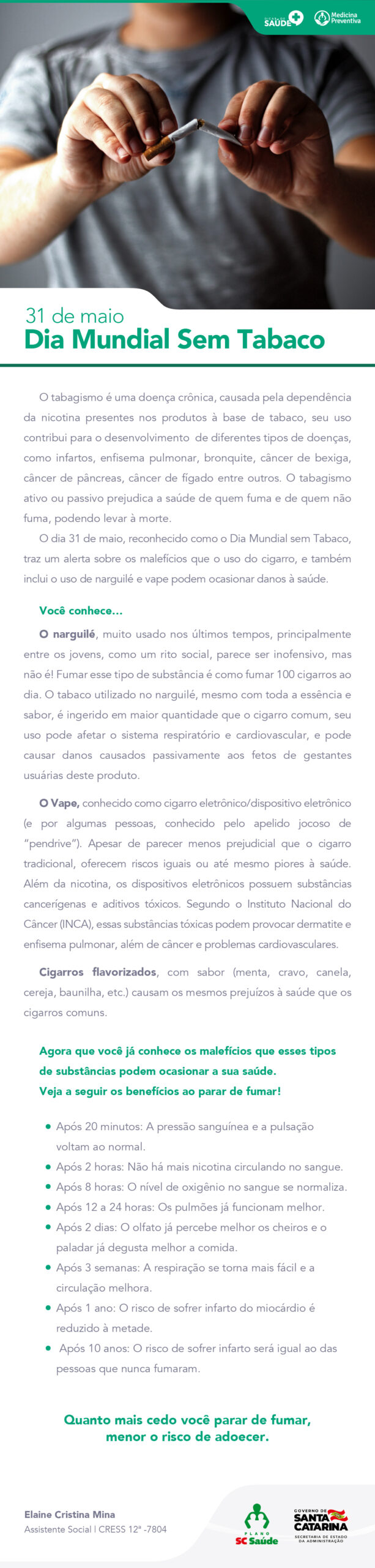 31 de Maio – Dia Mundial Sem Tabaco