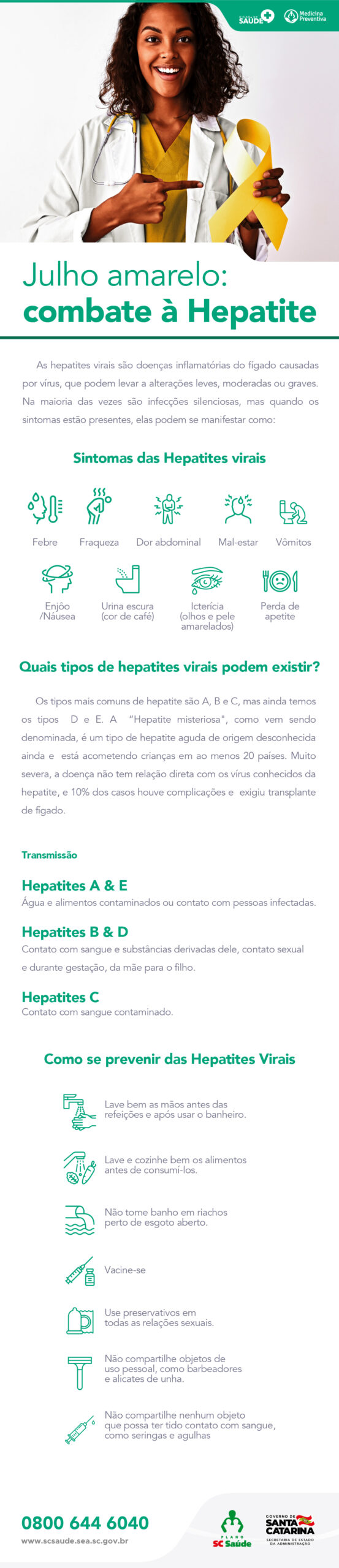 Julho amarelo: combate à Hepatite