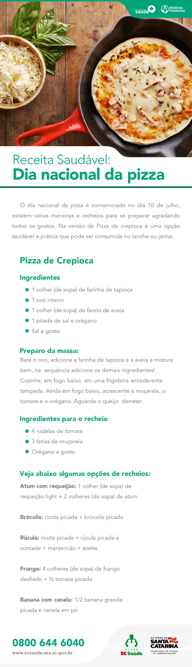 Receita Saudável: Dia nacional da pizza