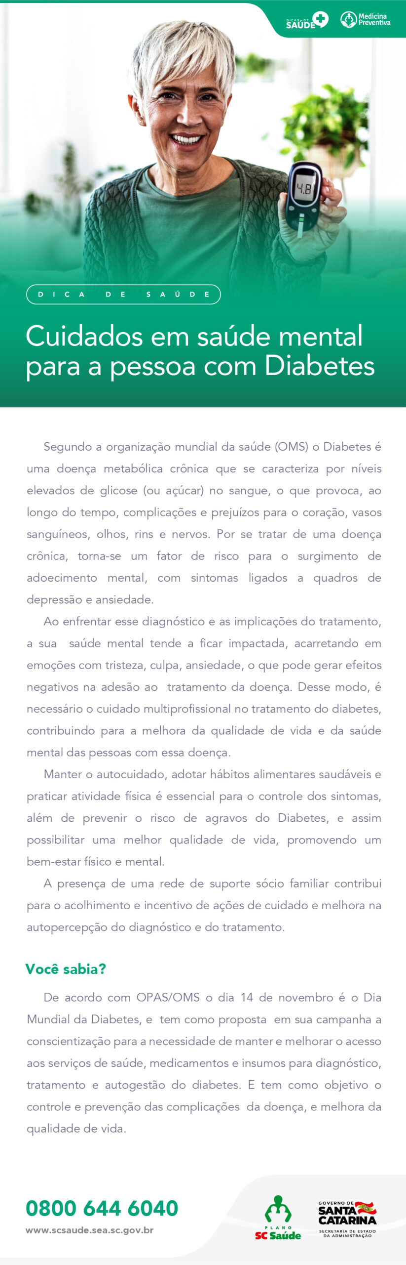 Cuidados em saúde mental para a pessoa com Diabetes