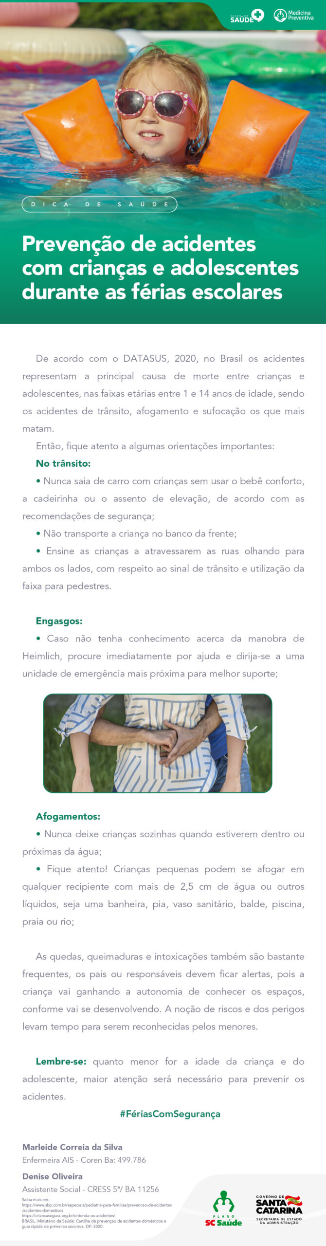 Prevenção de acidentes com crianças e adolescentes durante as férias escolares