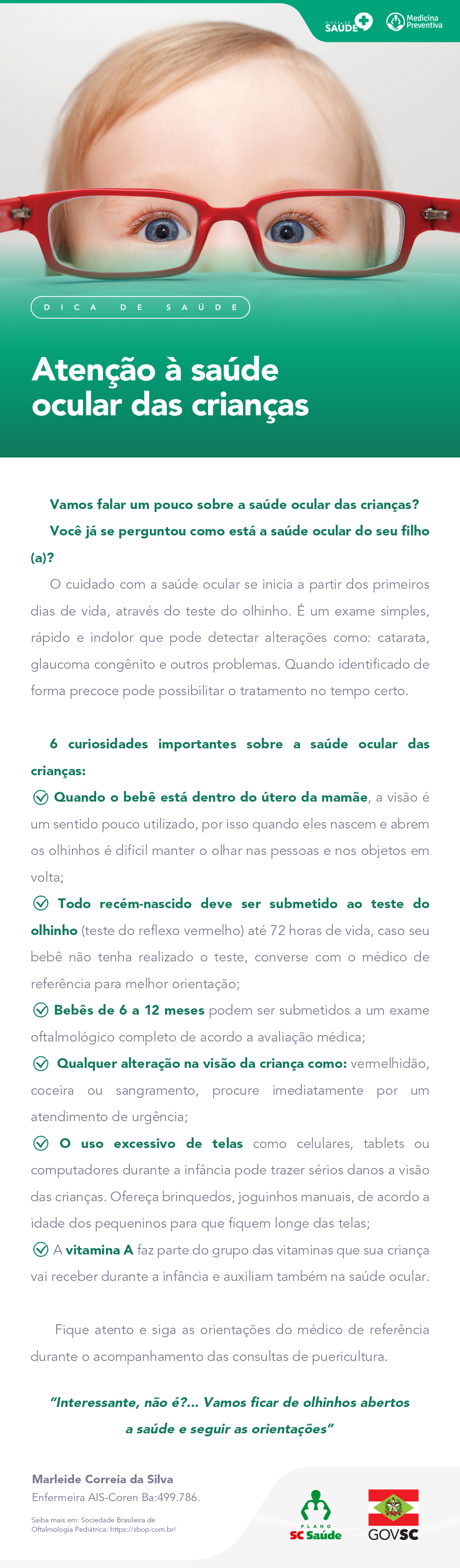 Atenção à saúde ocular das crianças