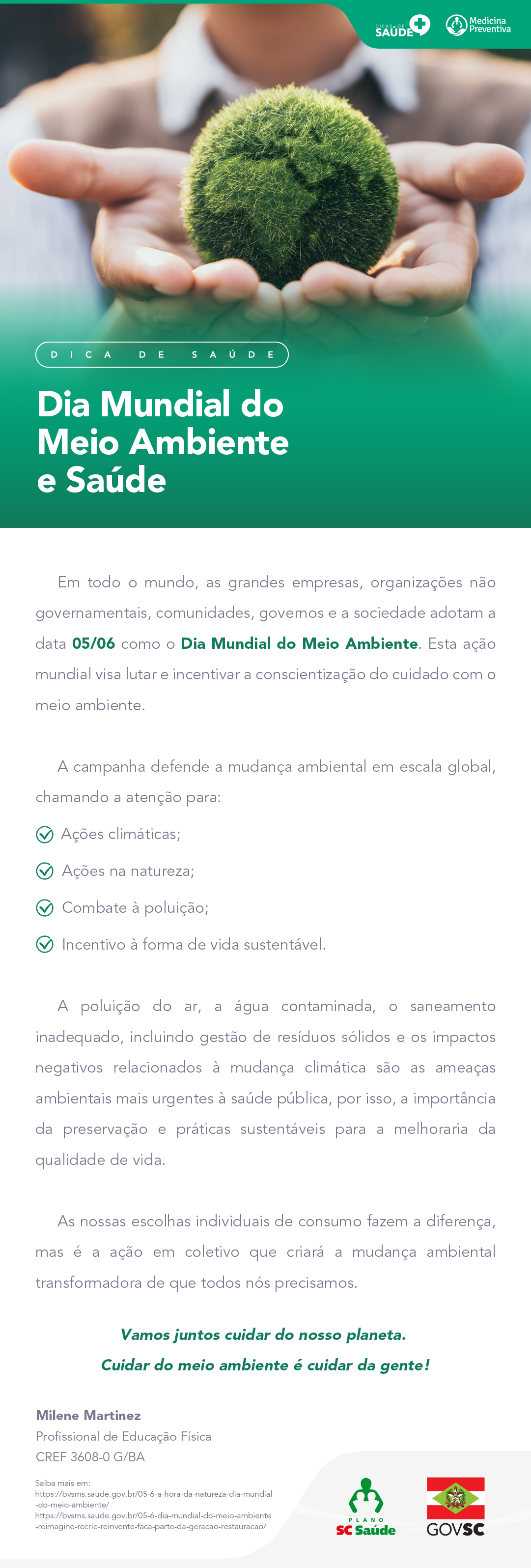 Dia Mundial do Meio Ambiente e Saúde