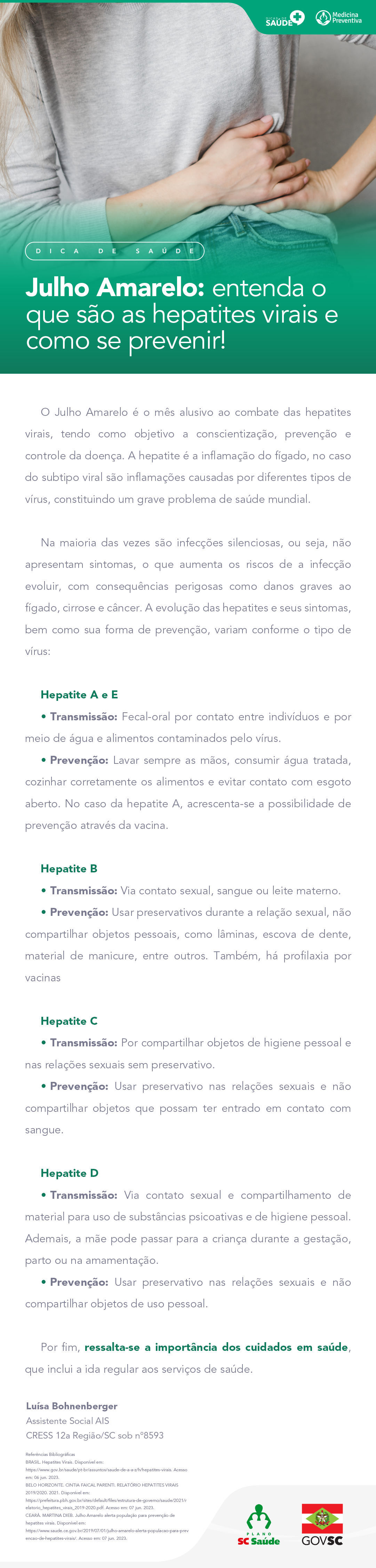 Julho Amarelo: Hepatites virais e como prevenir!