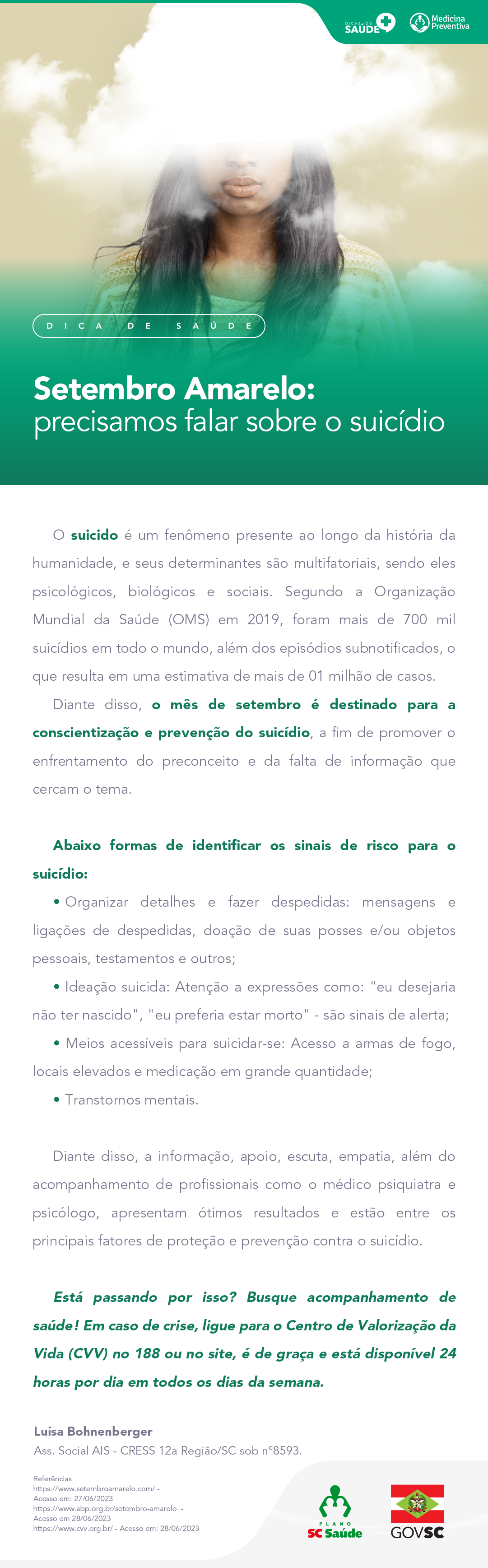 Setembro Amarelo: precisamos falar sobre o suicídio
