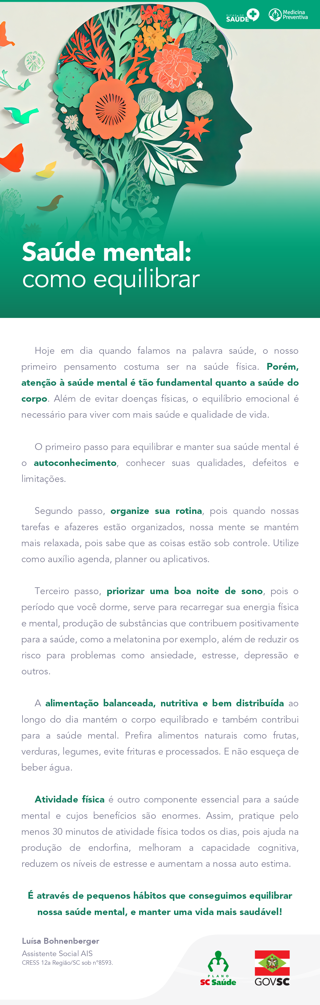 Saúde Mental: como equilibrar