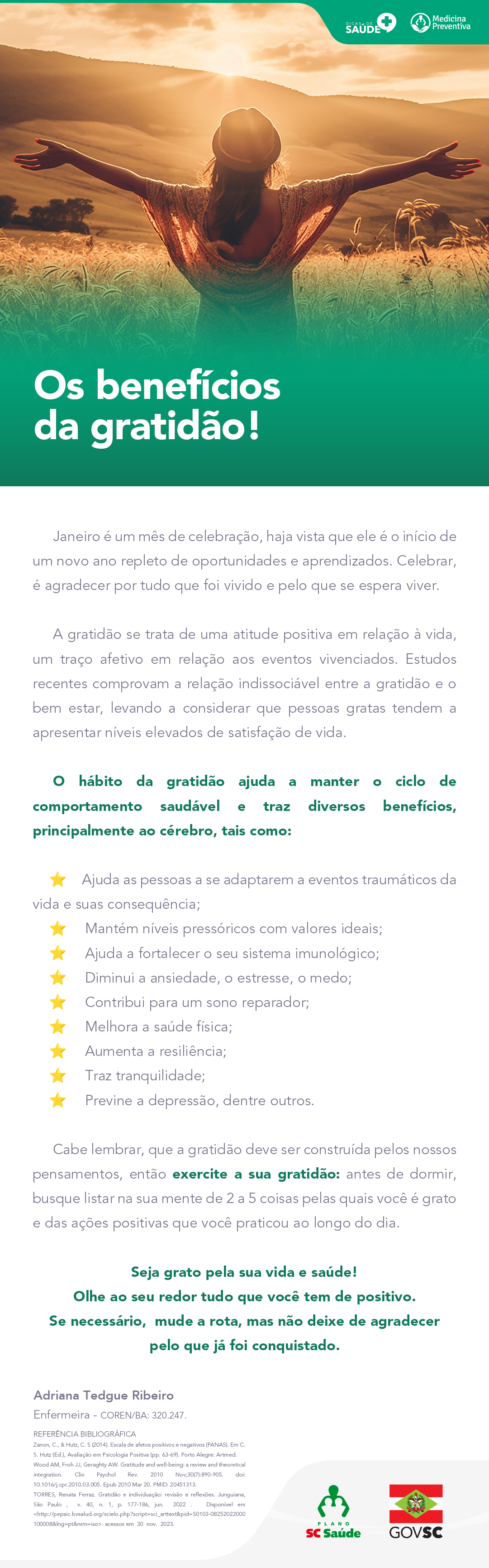 Os Benefícios da Gratidão!