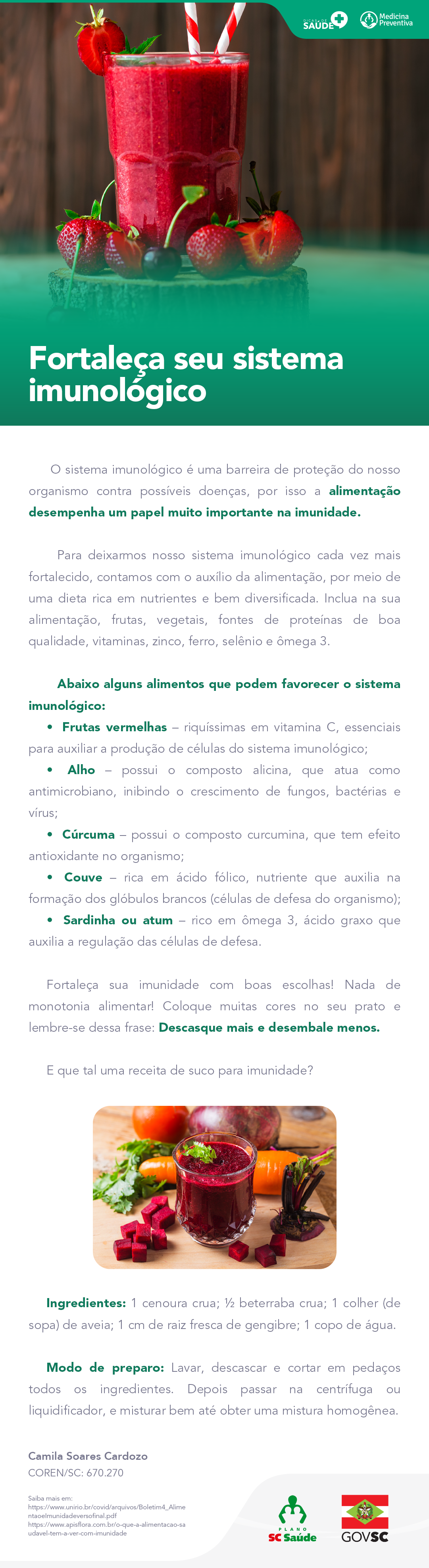 Fortaleça seu sistema Imunológico