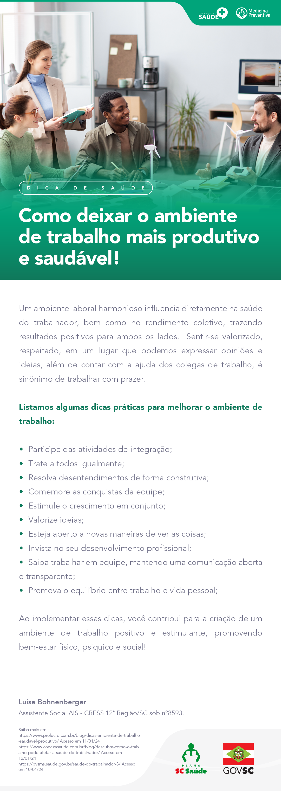 Como deixar o ambiente de trabalho mais produtivo e saudável