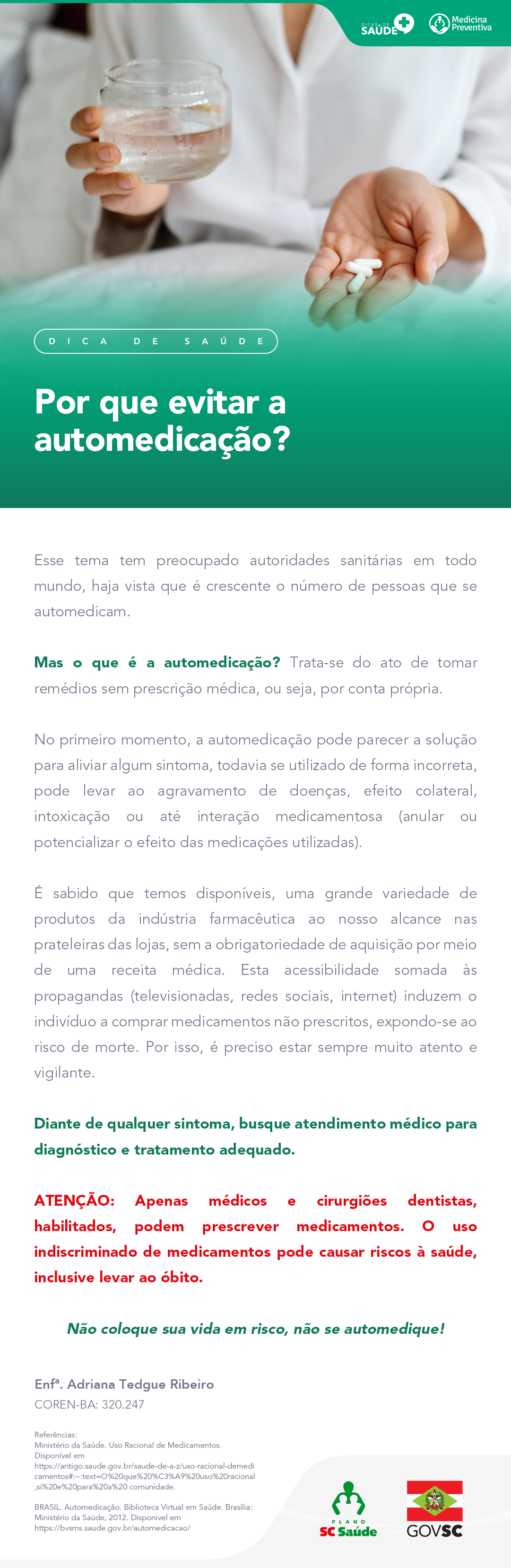 Por que evitar a automedicação?
