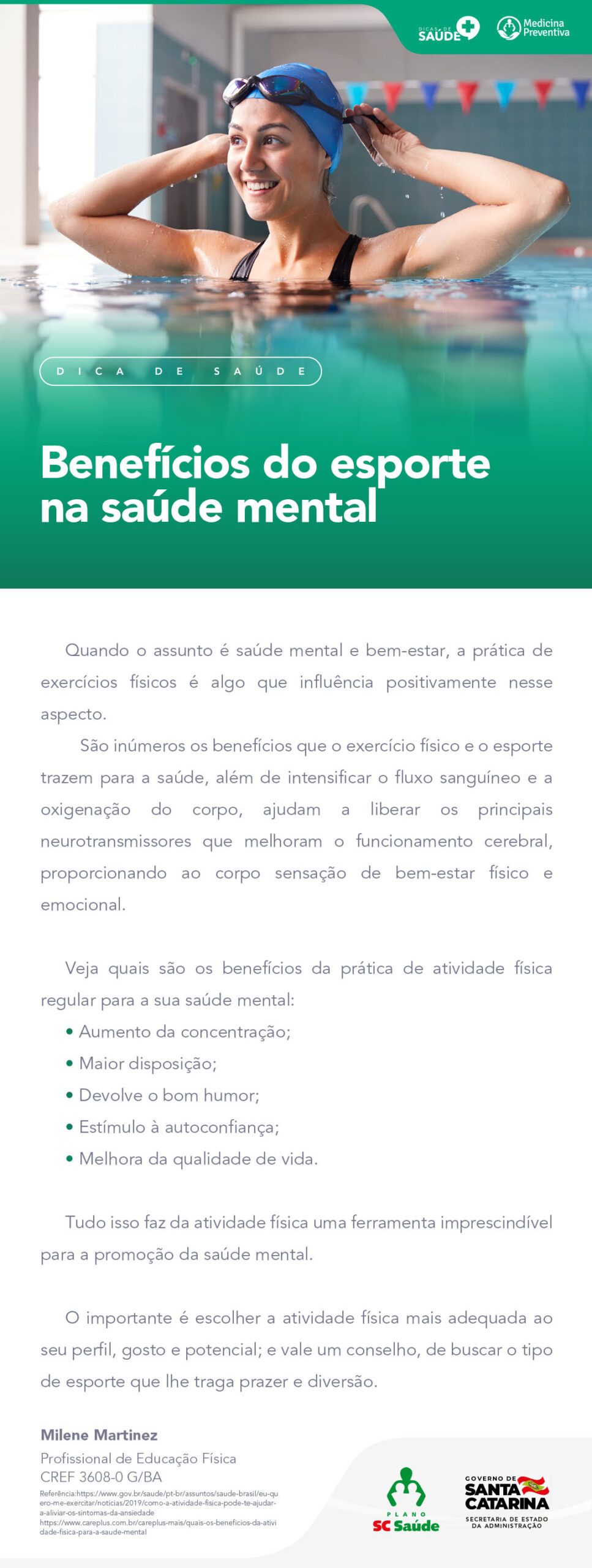 Benefícios do esporte na saúde mental