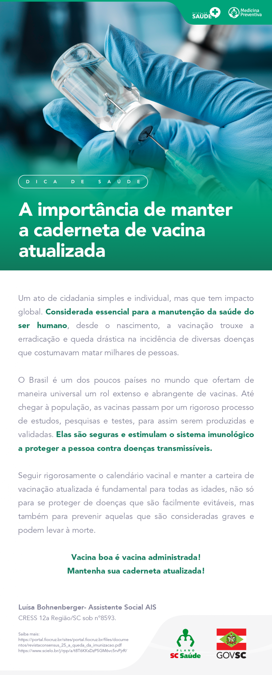 A importância de manter a caderneta de vacina atualizada
