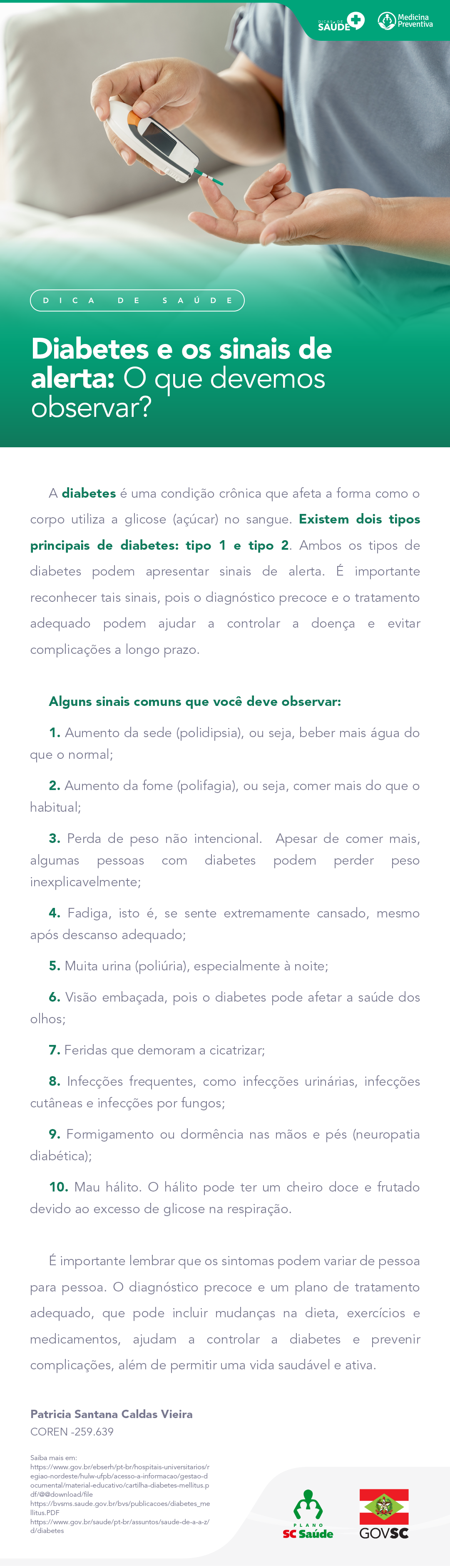 Diabetes e os sinais de alerta: O que devemos observar?