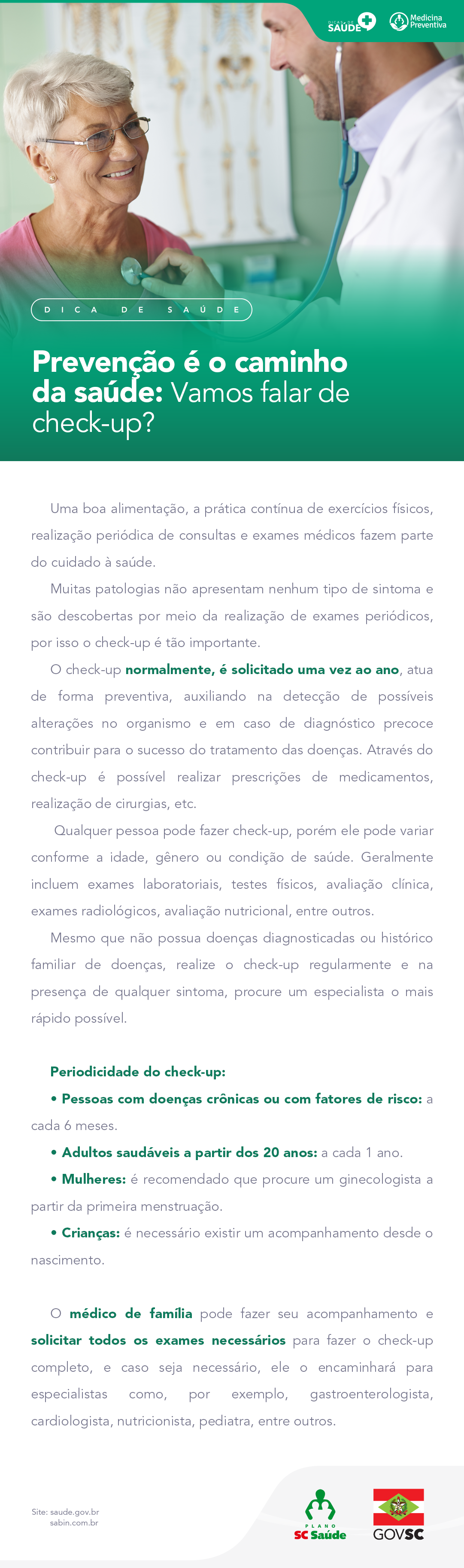 Prevenção é o caminho da saúde: Vamos falar de check-up