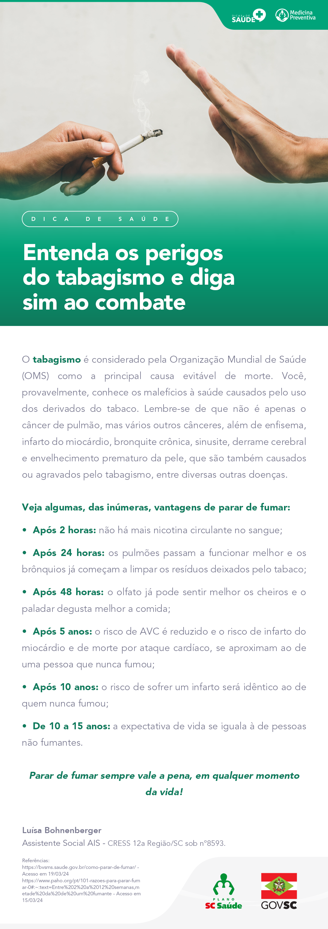 Entenda os perigos do tabagismo e diga sim ao combate
