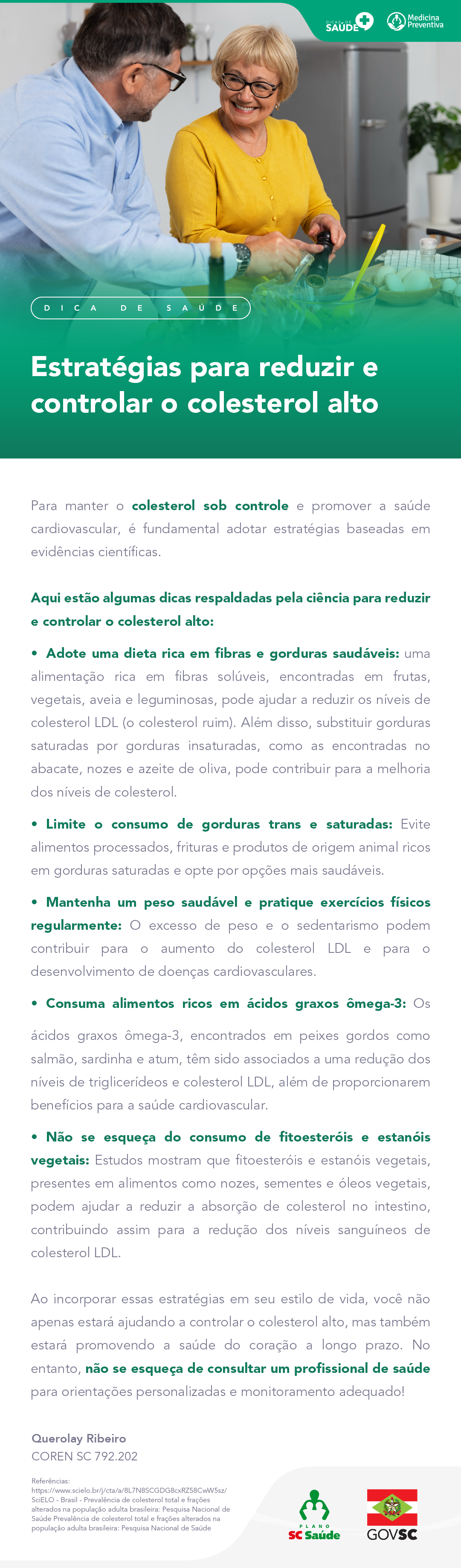 Estratégias para reduzir e controlar o colesterol alto