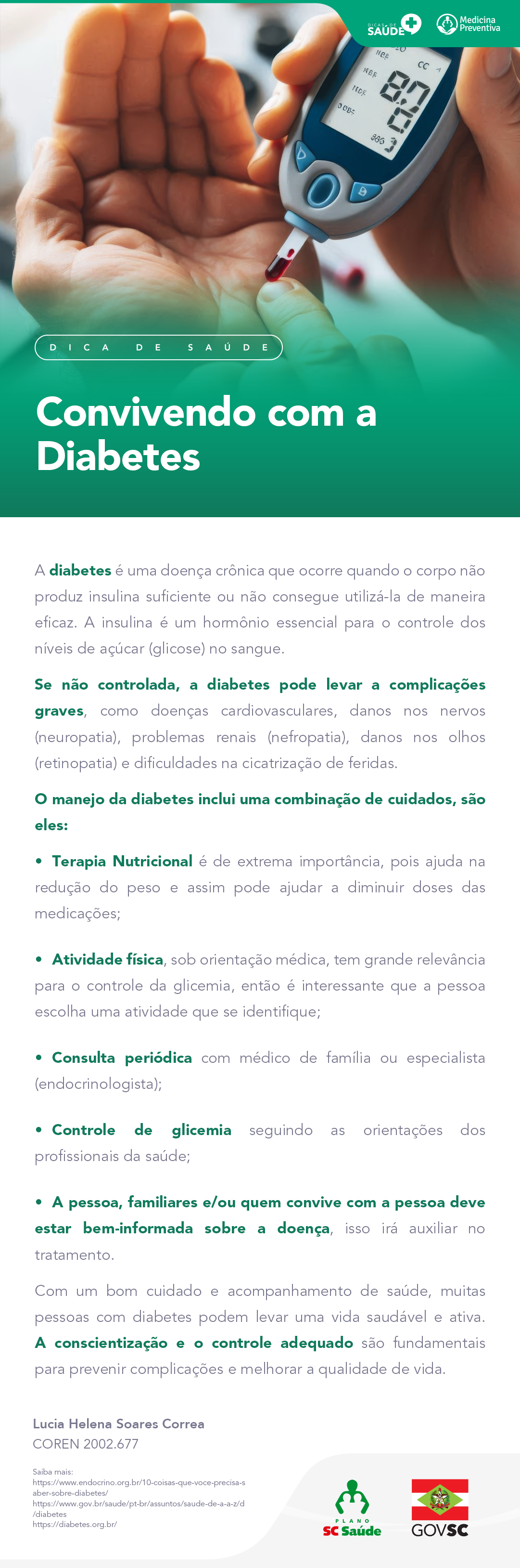 Convivendo com a Diabetes