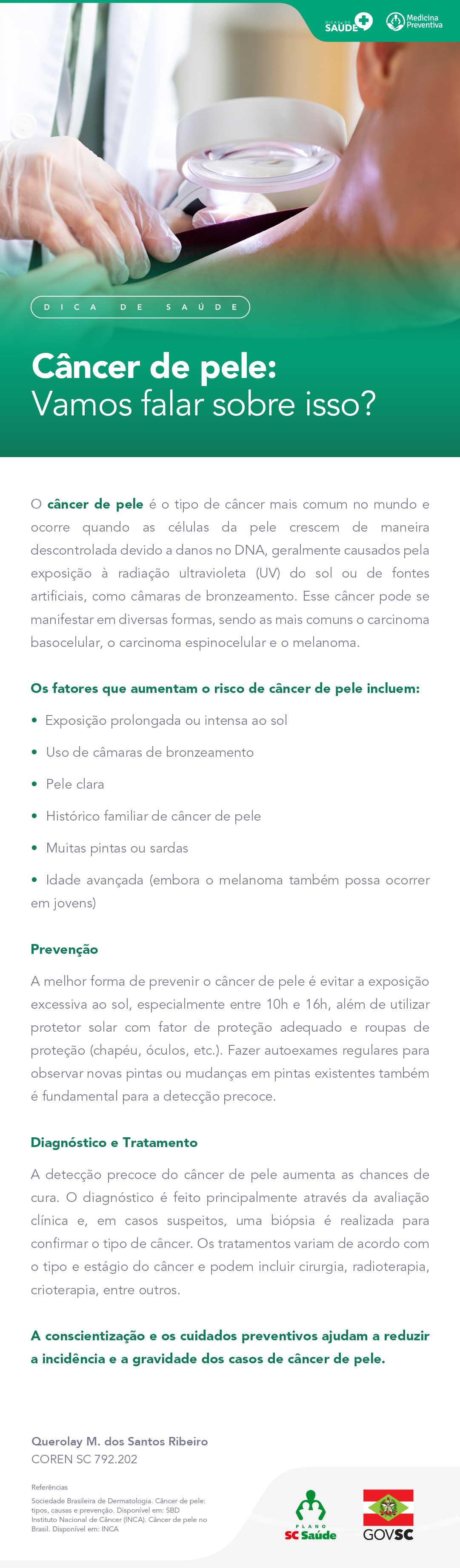 Câncer de pele: Vamos falar sobre isso?