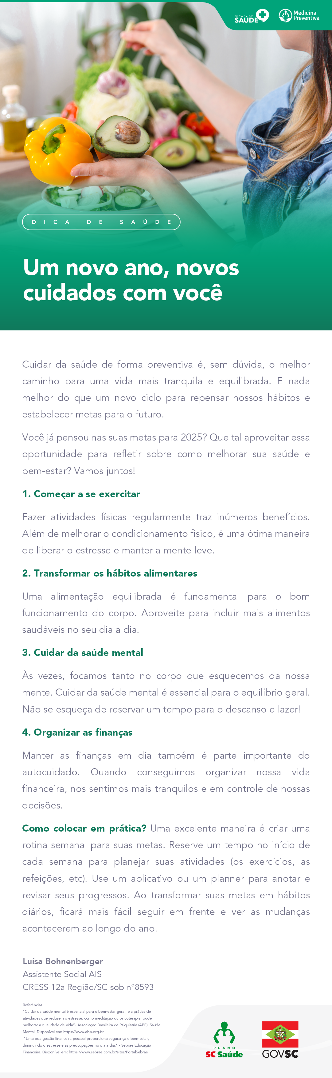 Um novo ano, novos cuidados com você