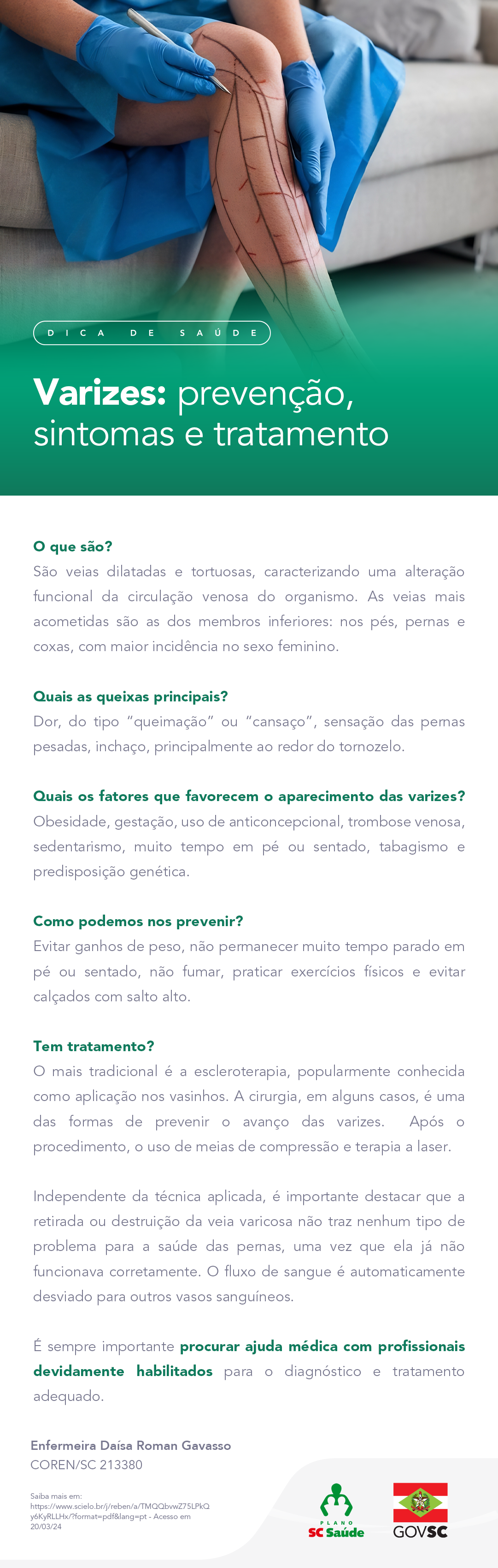 Varizes: prevenção, sintomas e tratamento.