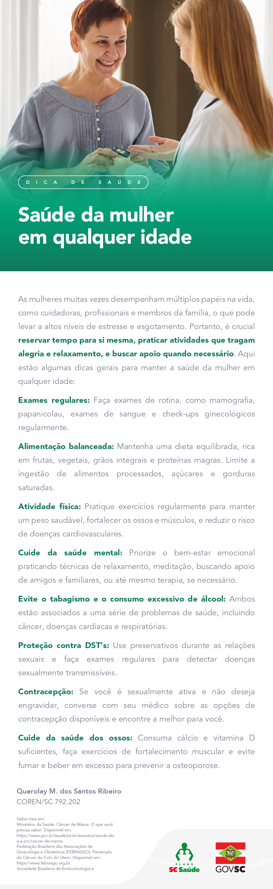 Saúde da mulher em qualquer idade