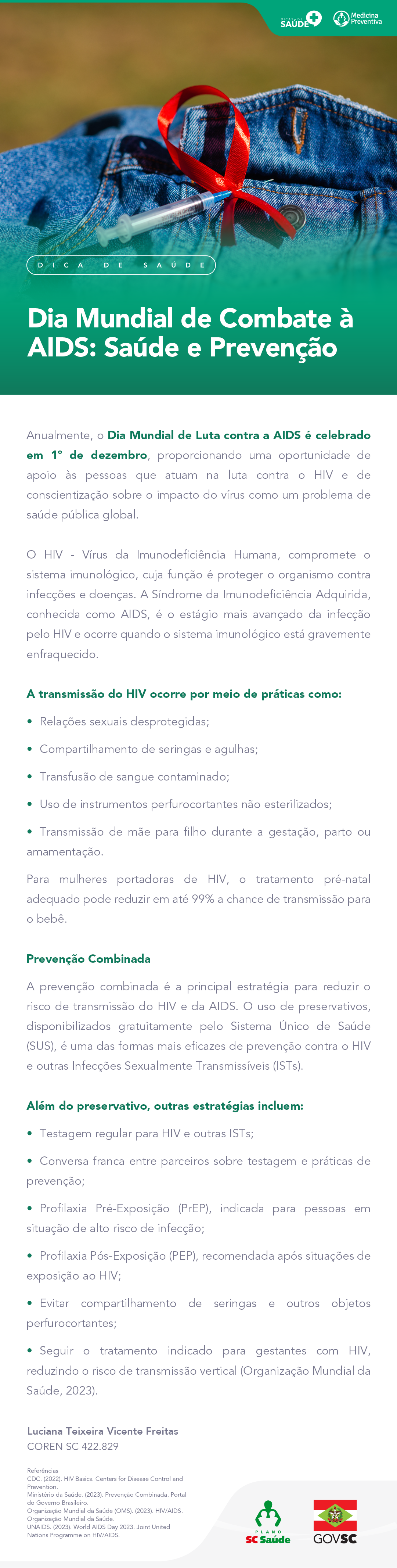 Dia Mundial de Combate à Aids: Saúde e Prevenção