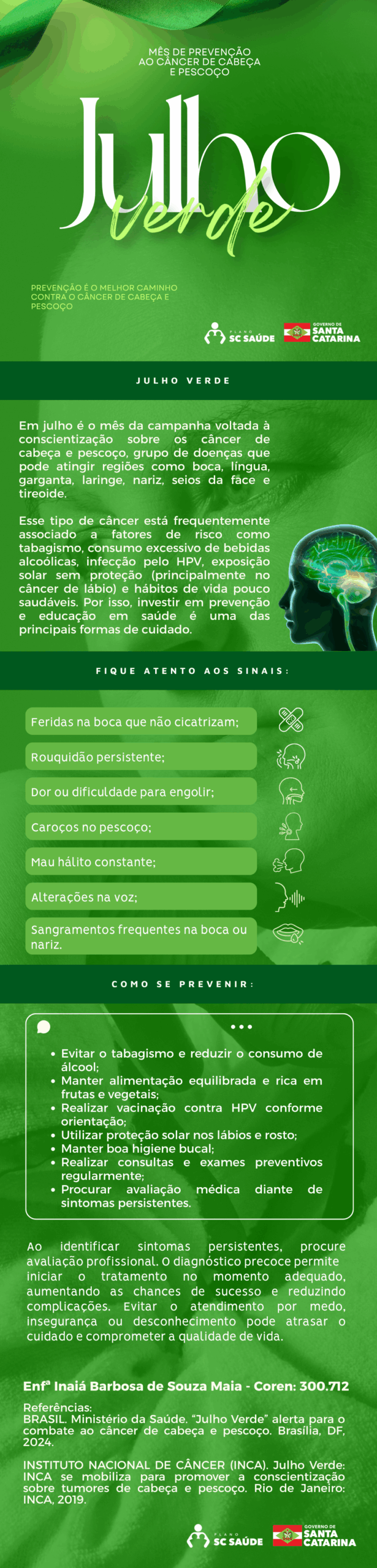 Julho Verde: Câncer de cabeça/pescoço