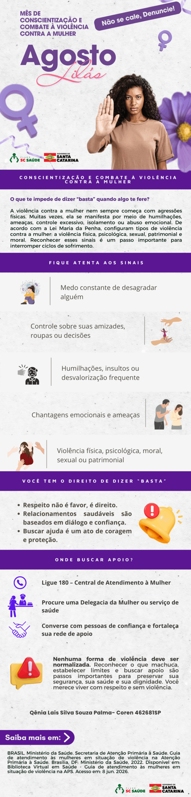 Conscientização e combate a violência contra a mulher